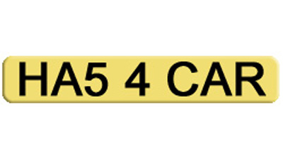 Car Dealer's Private Number Plate HA54 CAR