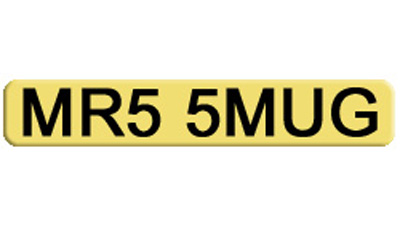 Business Woman's Private Number Plate MR5 5MUG