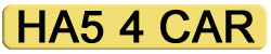 Private Number Plates HA54CAR - HAS A CAR