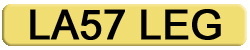 Private Number Plates LA57 LEG - LAST LEG