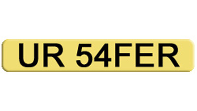 Private car number plate for a security company, locksmith, protection staff UR 54FER