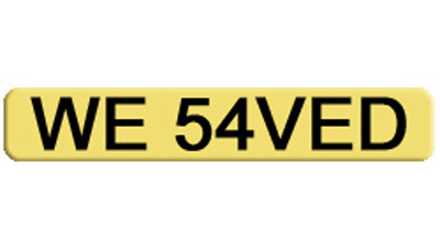 Private car number plate for a banker, accountant, financial advisor WE 54VED